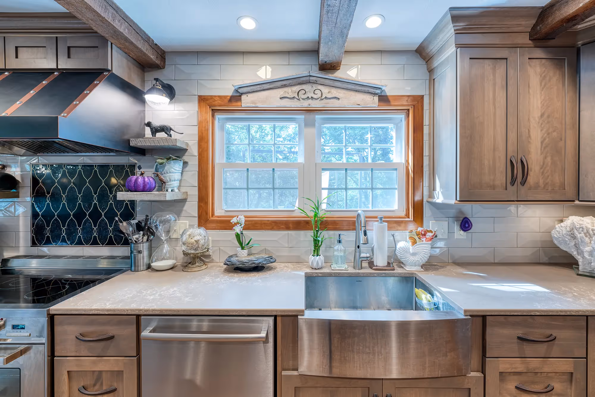Close-up of the kitchen with high-end appliances