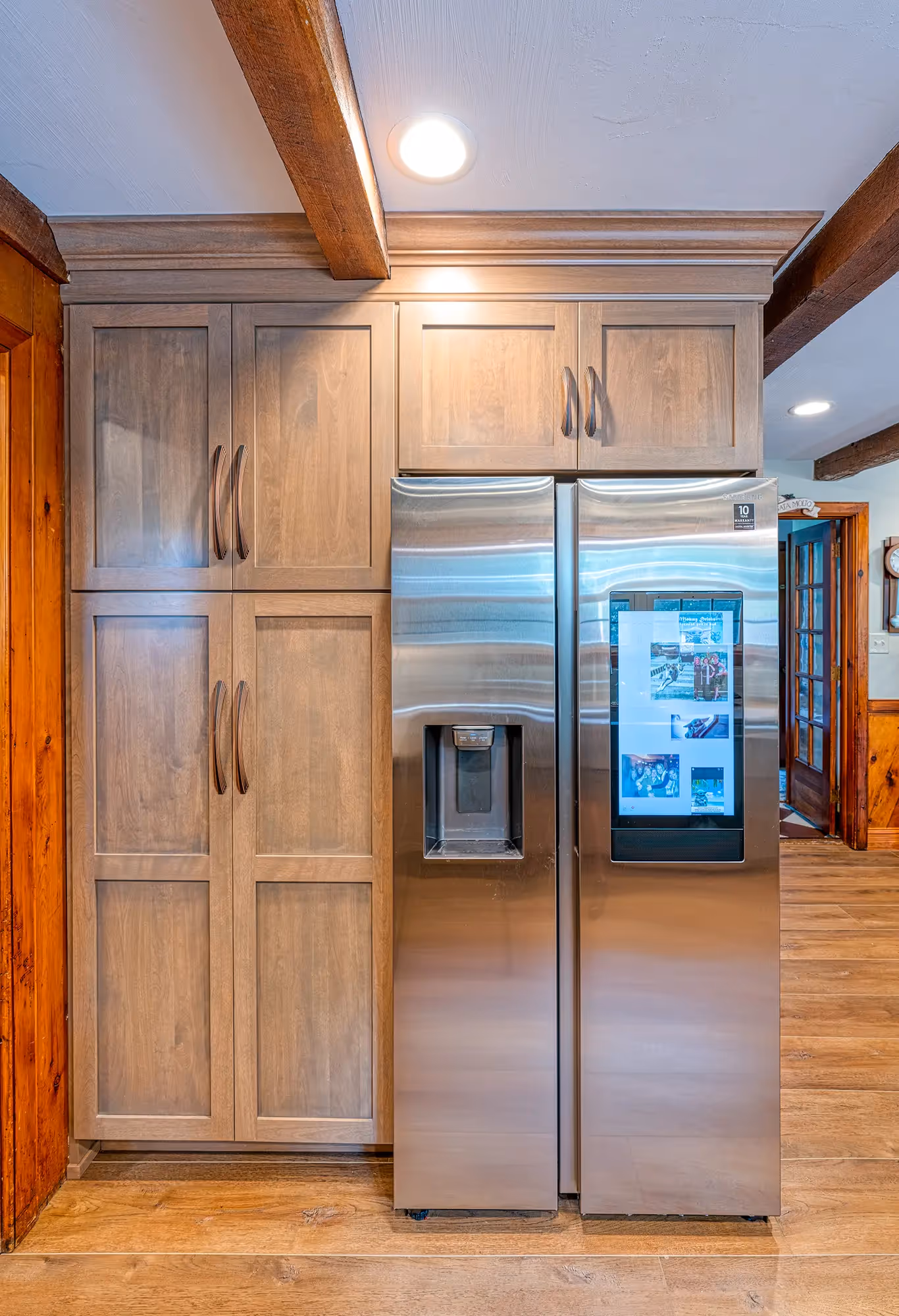 Kitchen island with modern appliances.