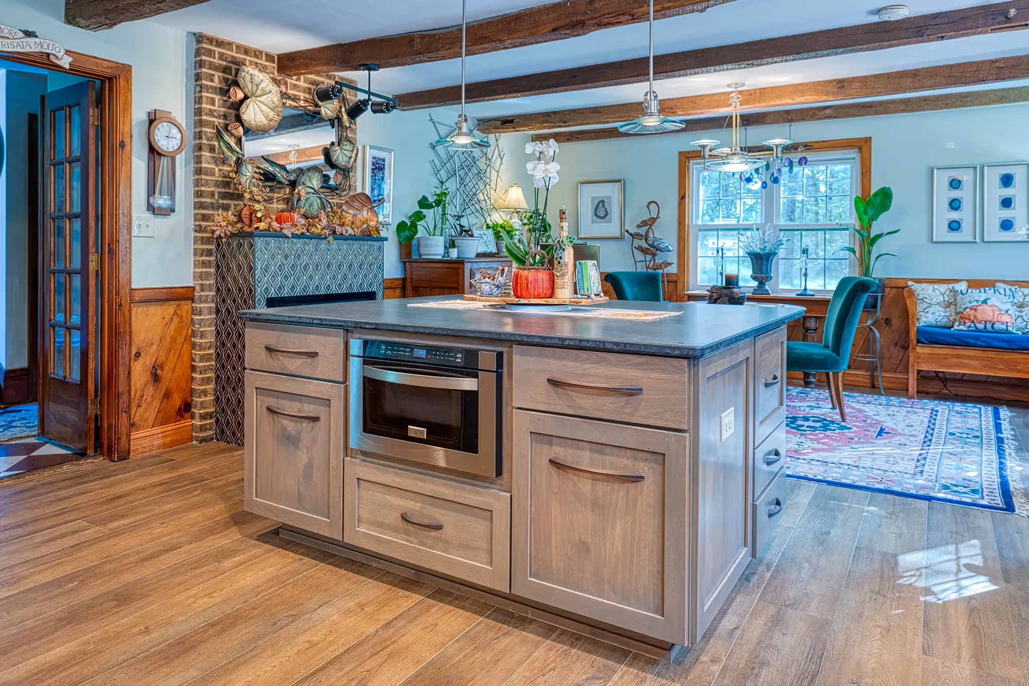 Close-up of the kitchen with high-end appliances