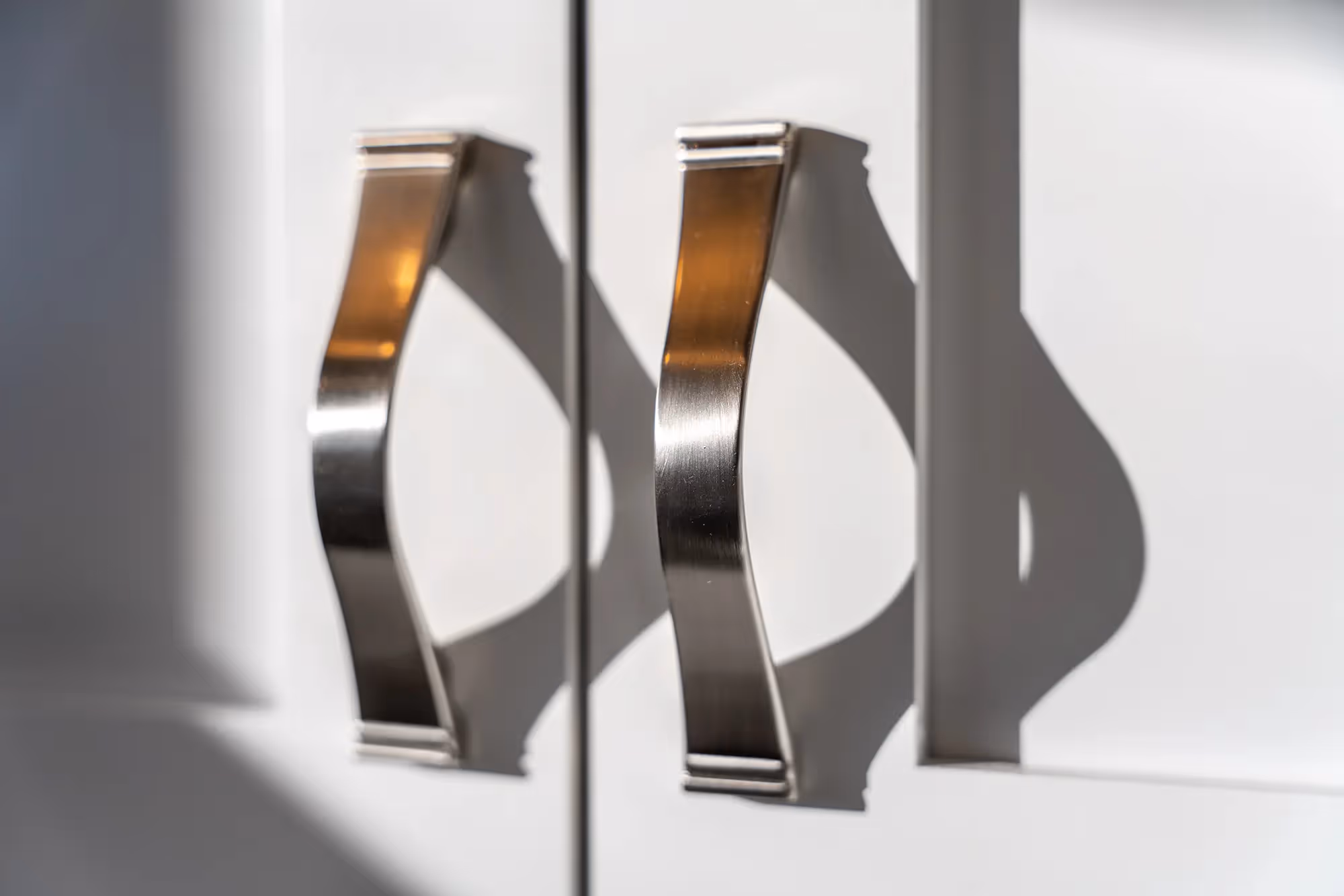 Close-up of the kitchen corner with cabinets