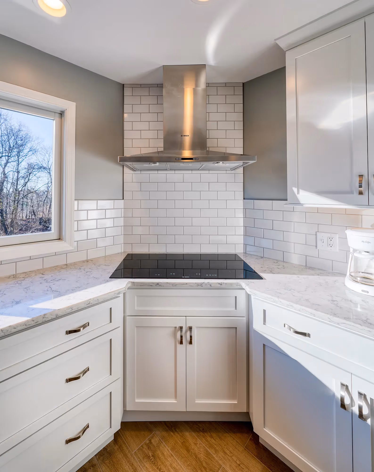 Built-in oven in a bright, clean kitchen