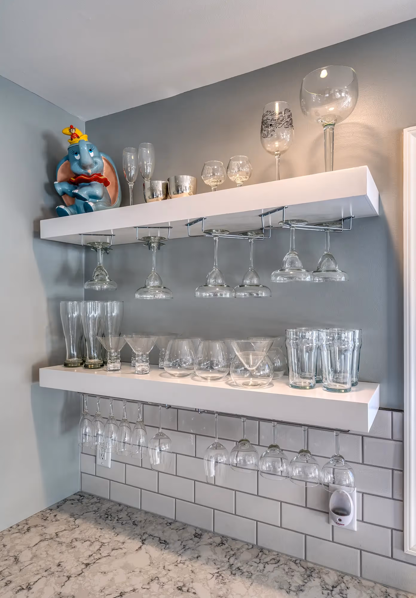 Kitchen island with bar stools