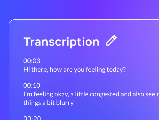 A screen showing a transcription in progress
