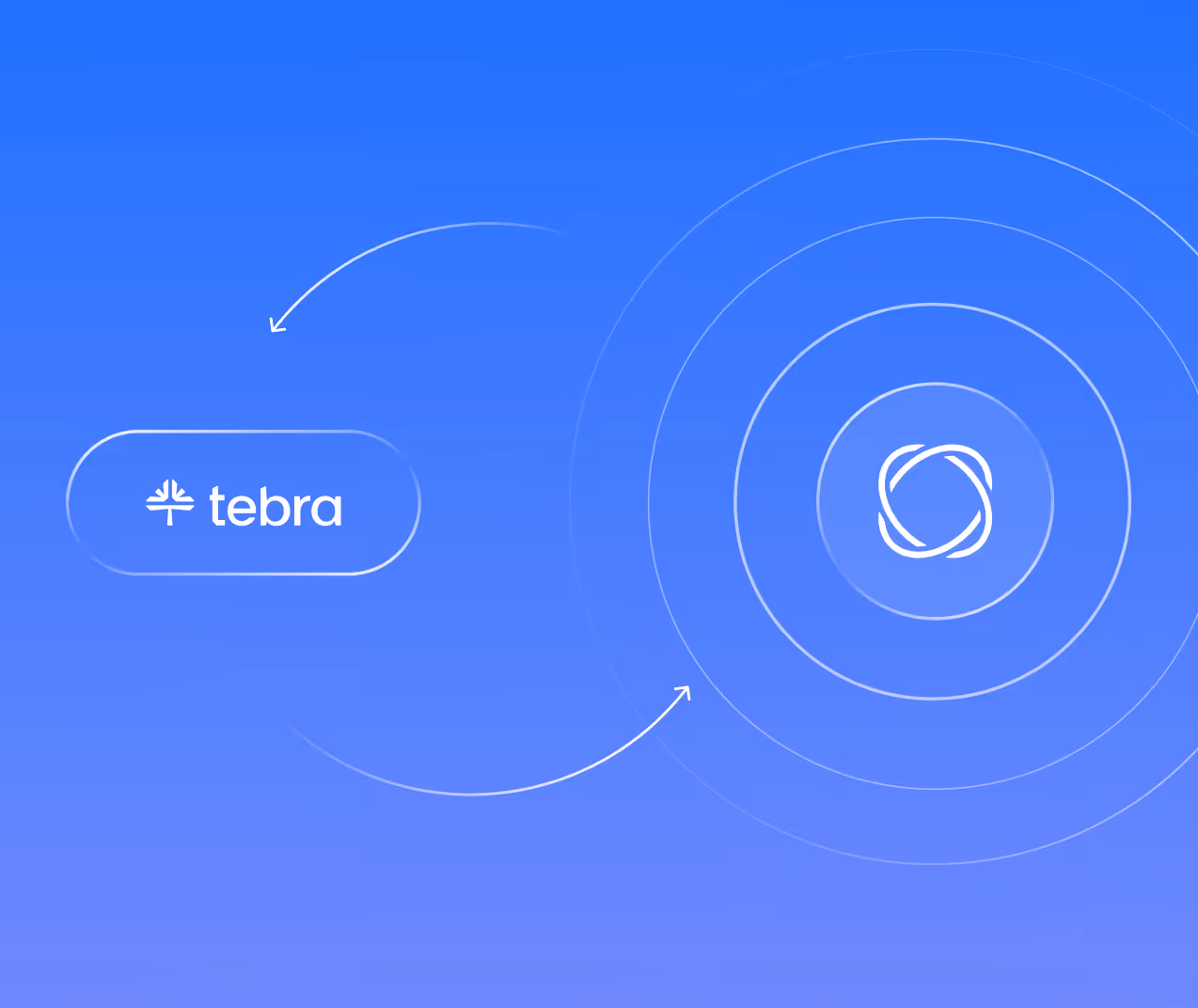 TEBRA integration workflow with connected platform icons.