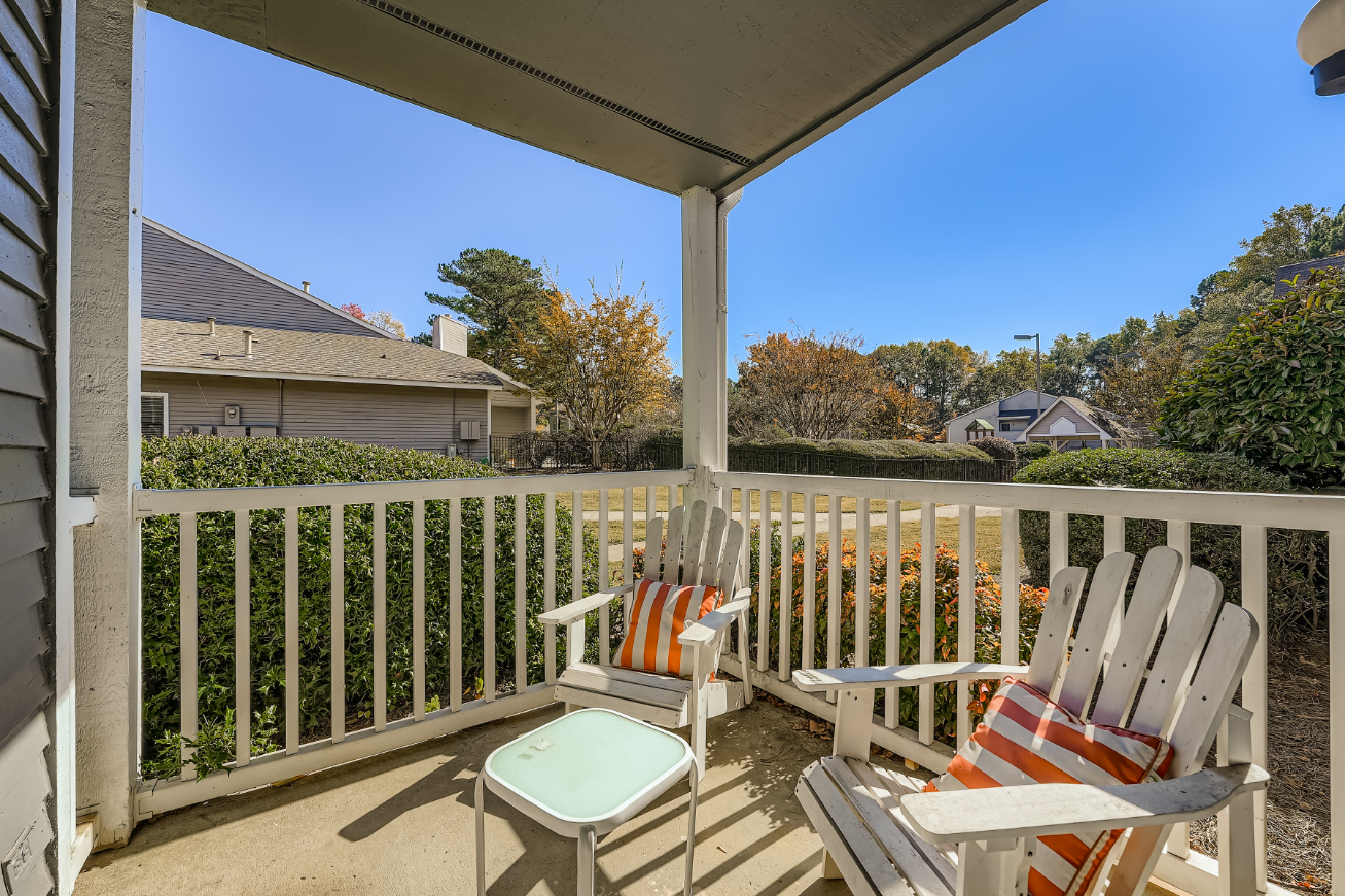 patio balcony with chairs