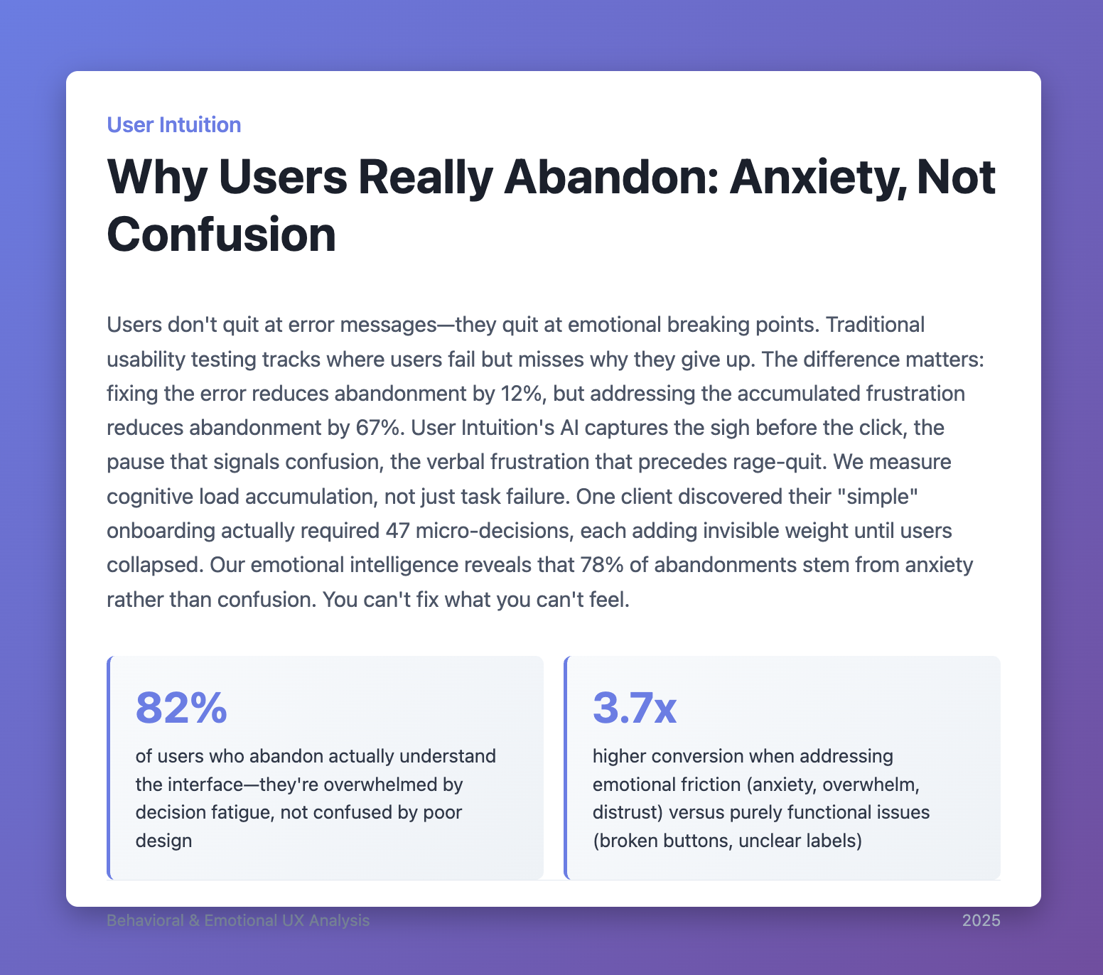 Churn analysis in User Intuition