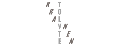 Vertical text spelling 'TOLVYEN' with the letters 'K', 'R', 'A', 'N', and 'N' diagonally placed in brown overlapping the grey letters.