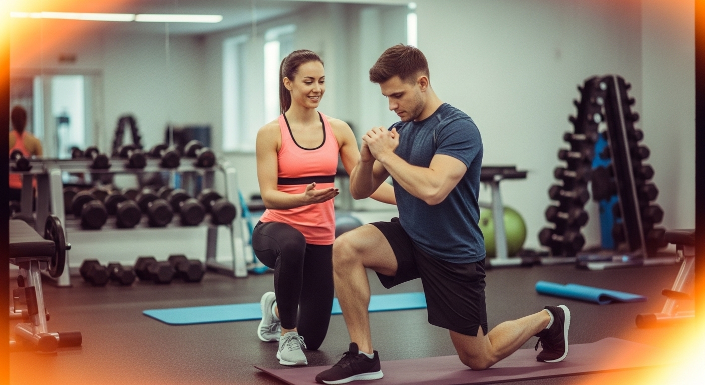 image of personal training session at a gym