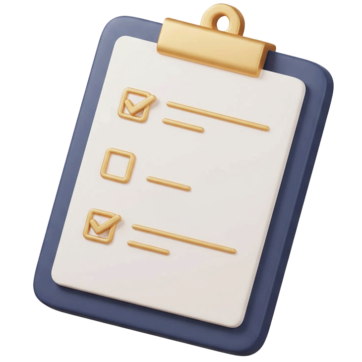 Icon of a clipboard and check list