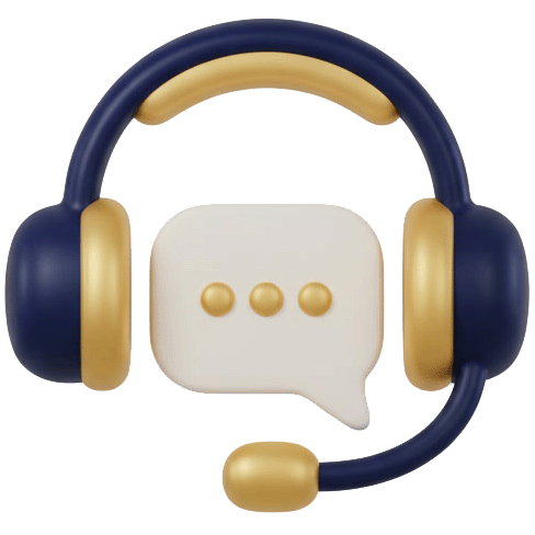 icon of a pair of headphones and speech bubble