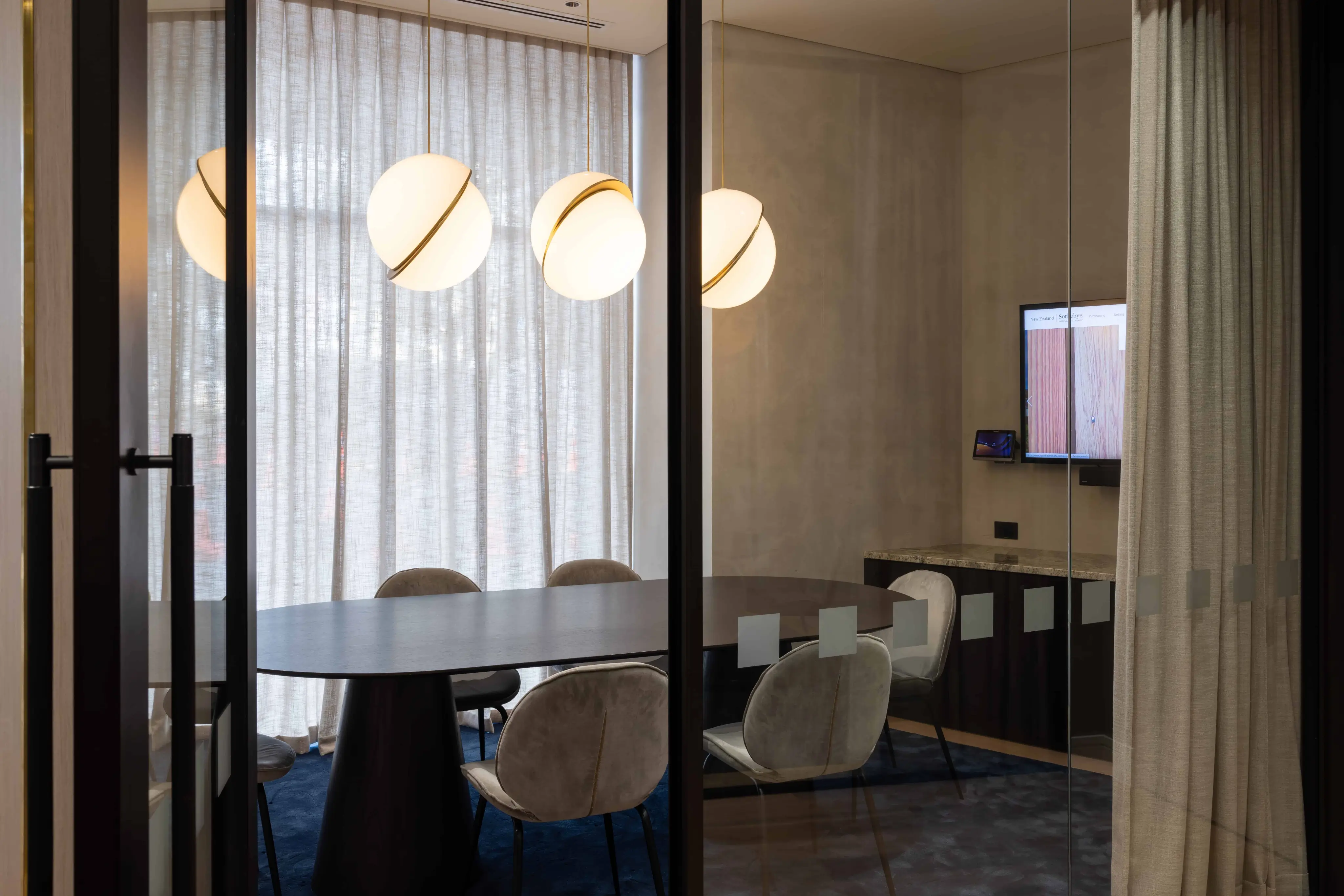 Modern office board room with nice finishes and furniture