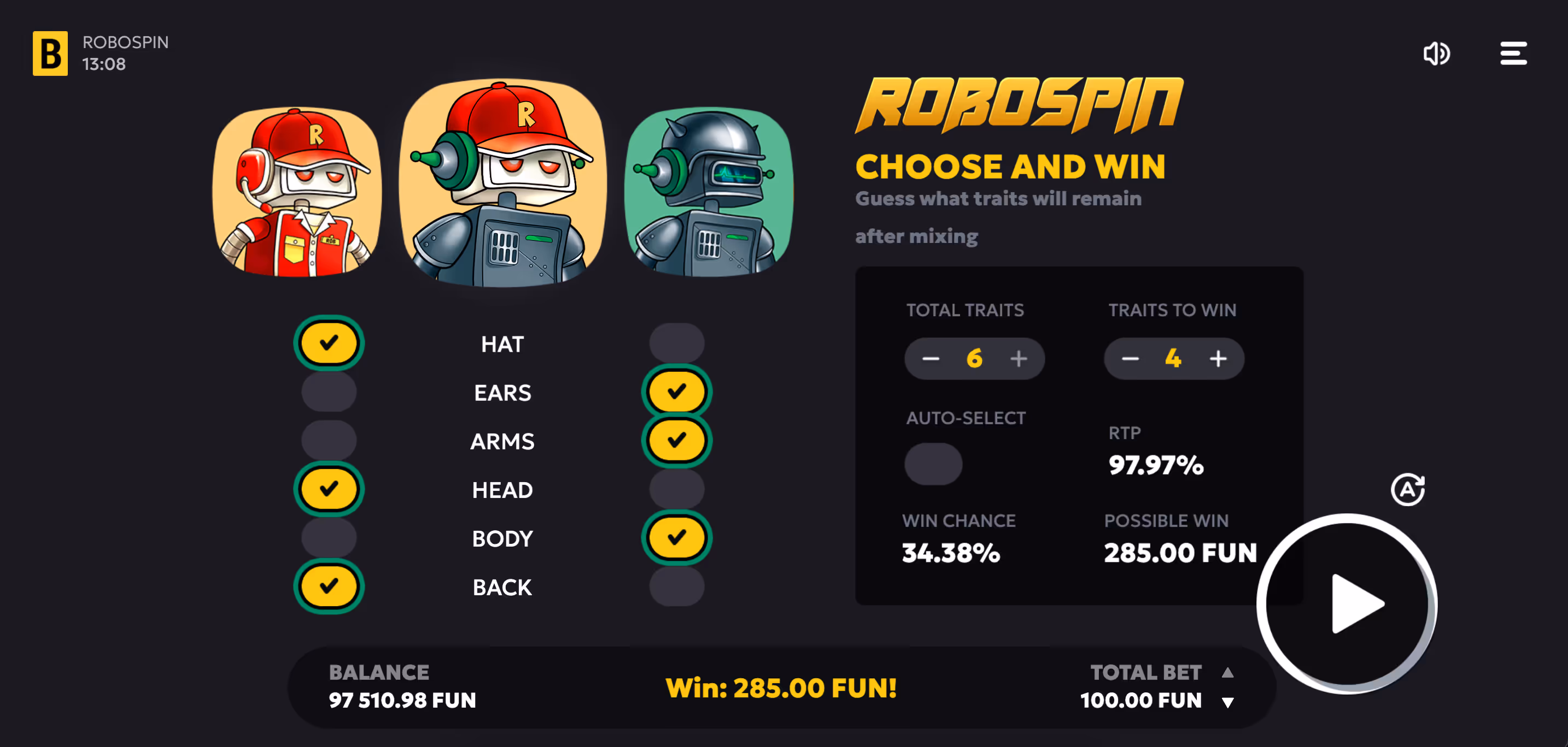 RoboSpin BGaming Desktop Screenshot