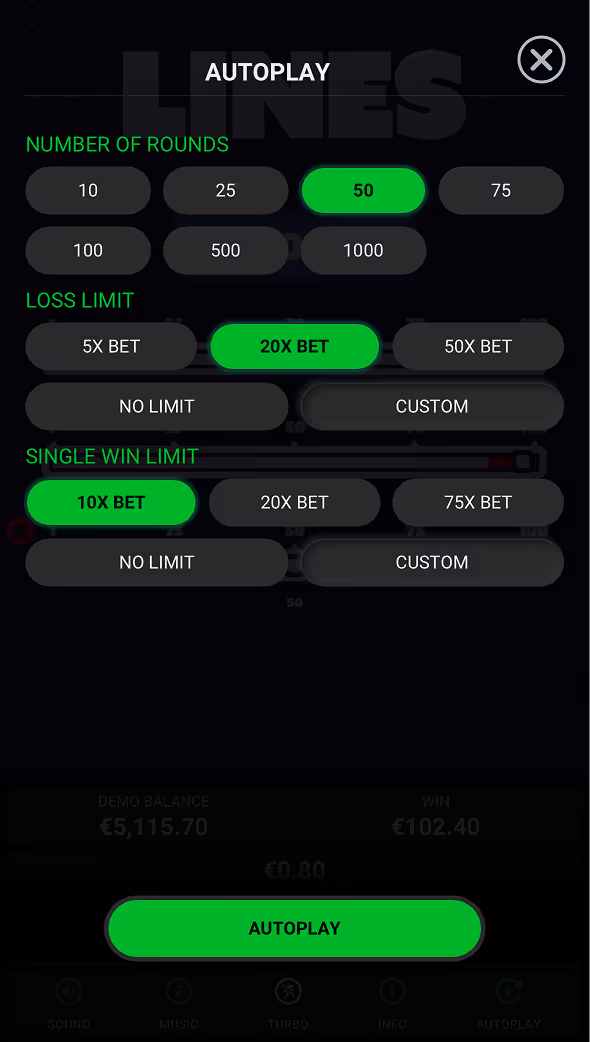 Lines Dare2Win Hacksaw Mobile Screenshot