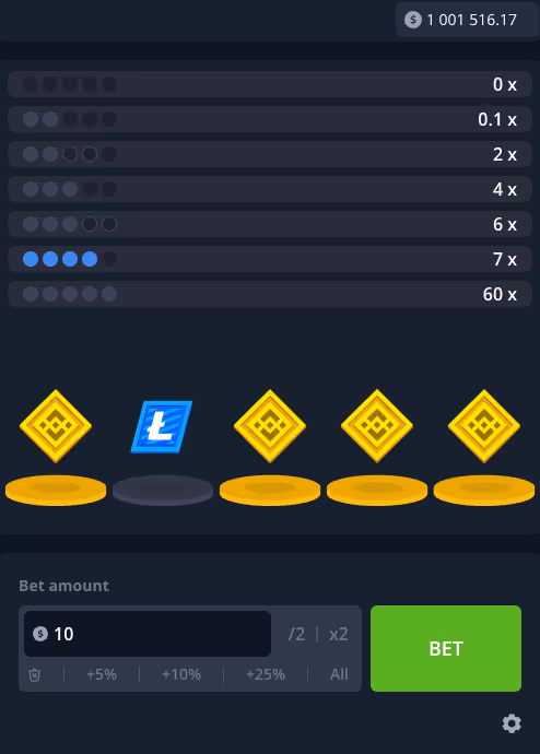 Cryptos InOut Games Mobile Screenshot
