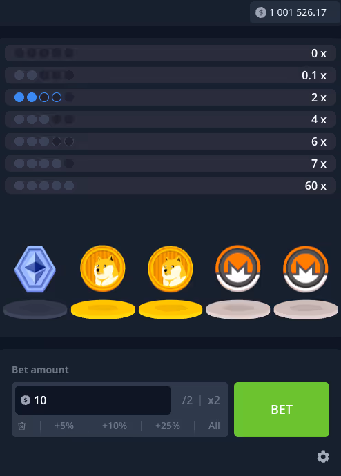 Cryptos InOut Games Mobile Screenshot