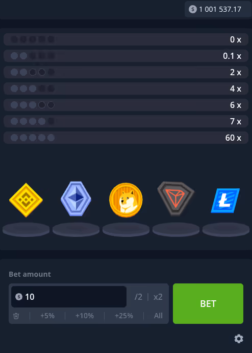 Cryptos InOut Games Mobile Screenshot