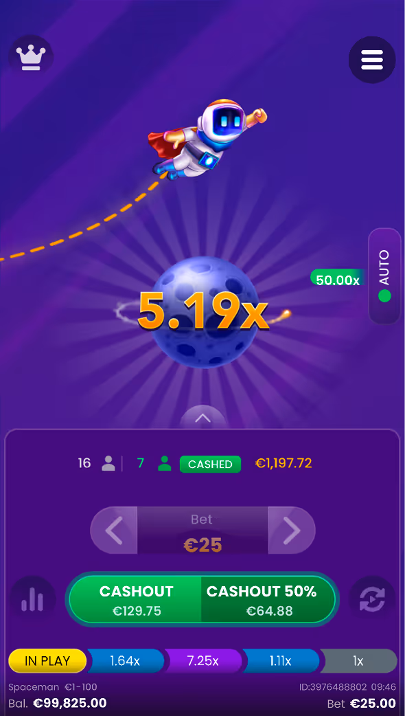 Spaceman Pragmatic Play Mobile Screenshot
