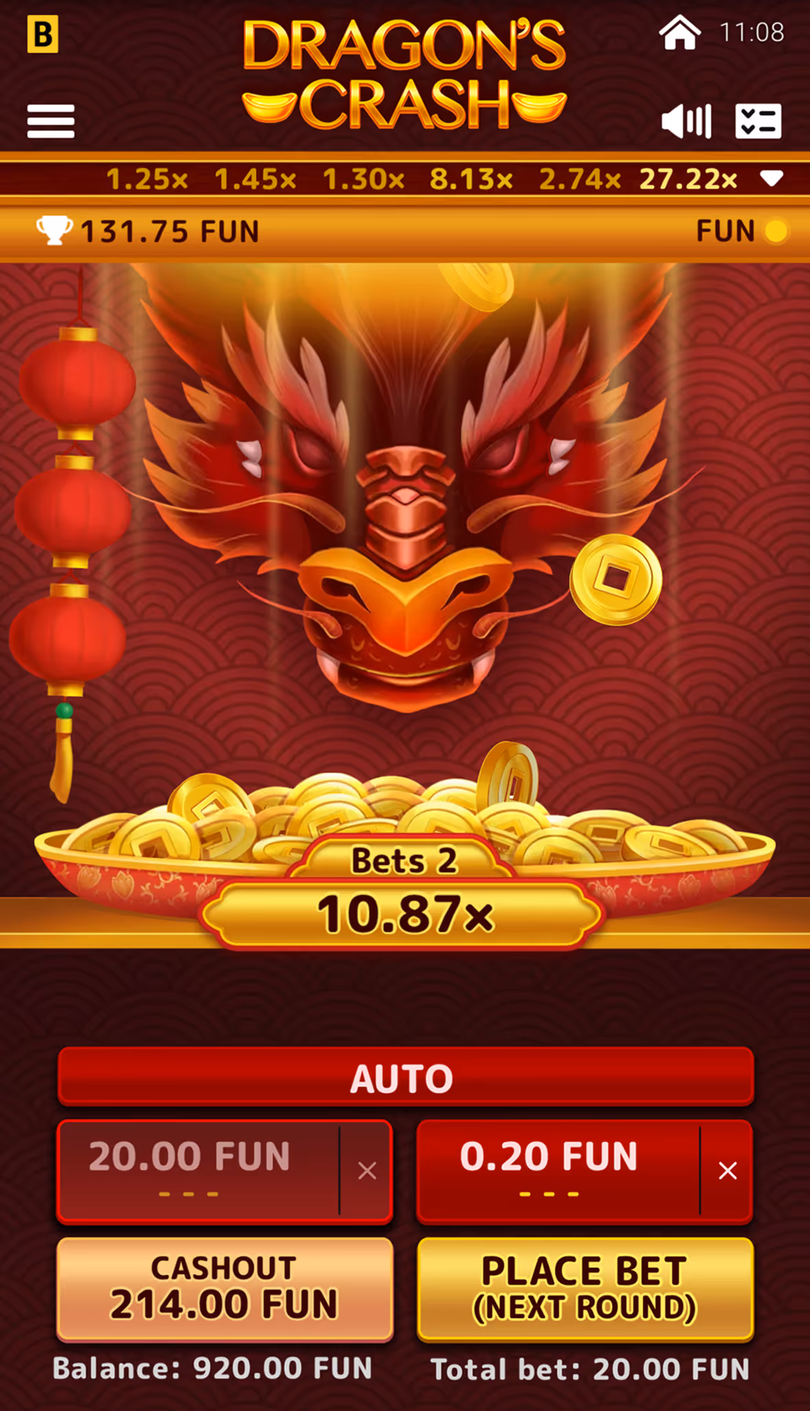 Dragons Crash BGaming Mobile Screenshot