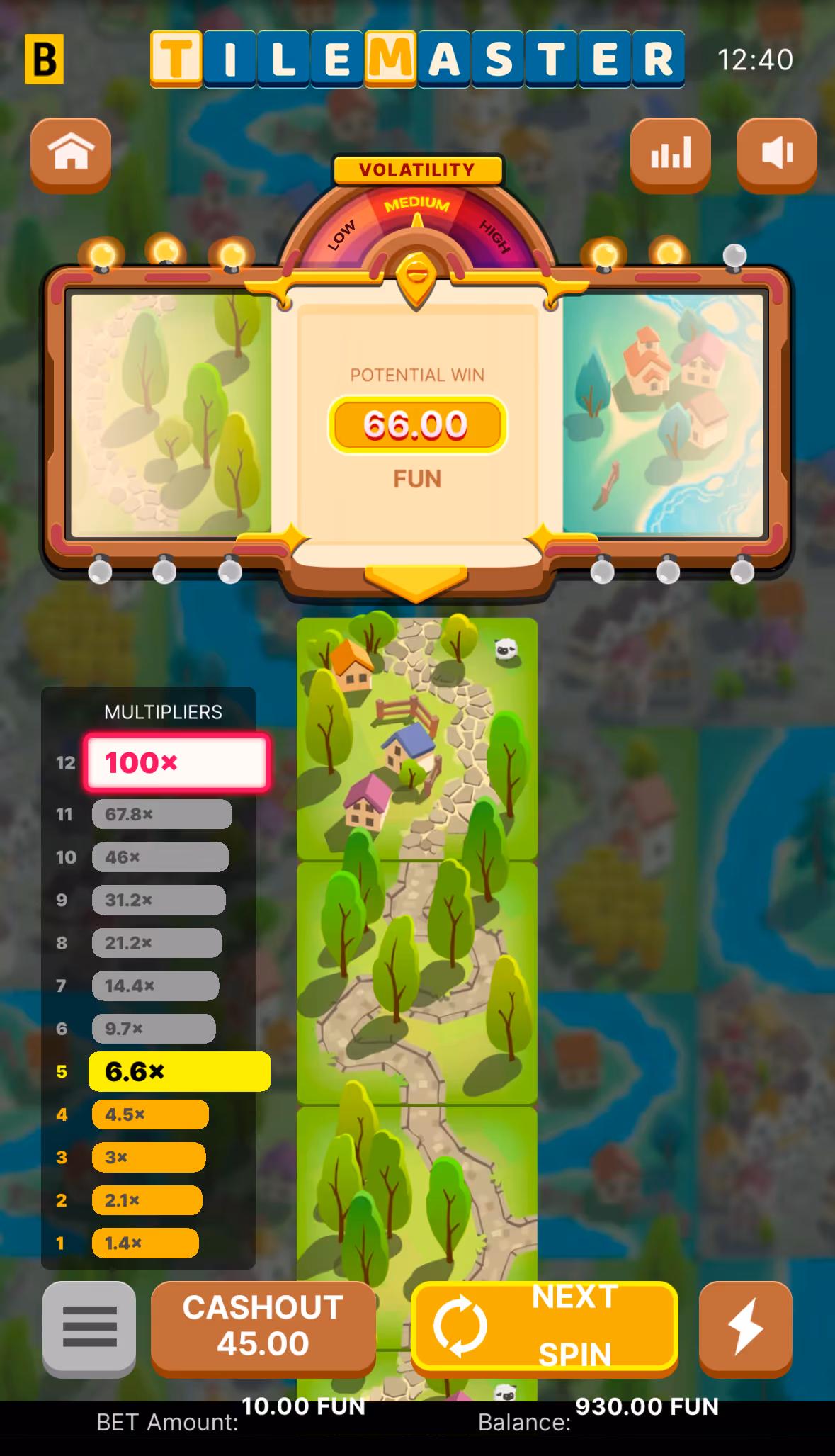 Tile Master BGaming Mobile Screenshot
