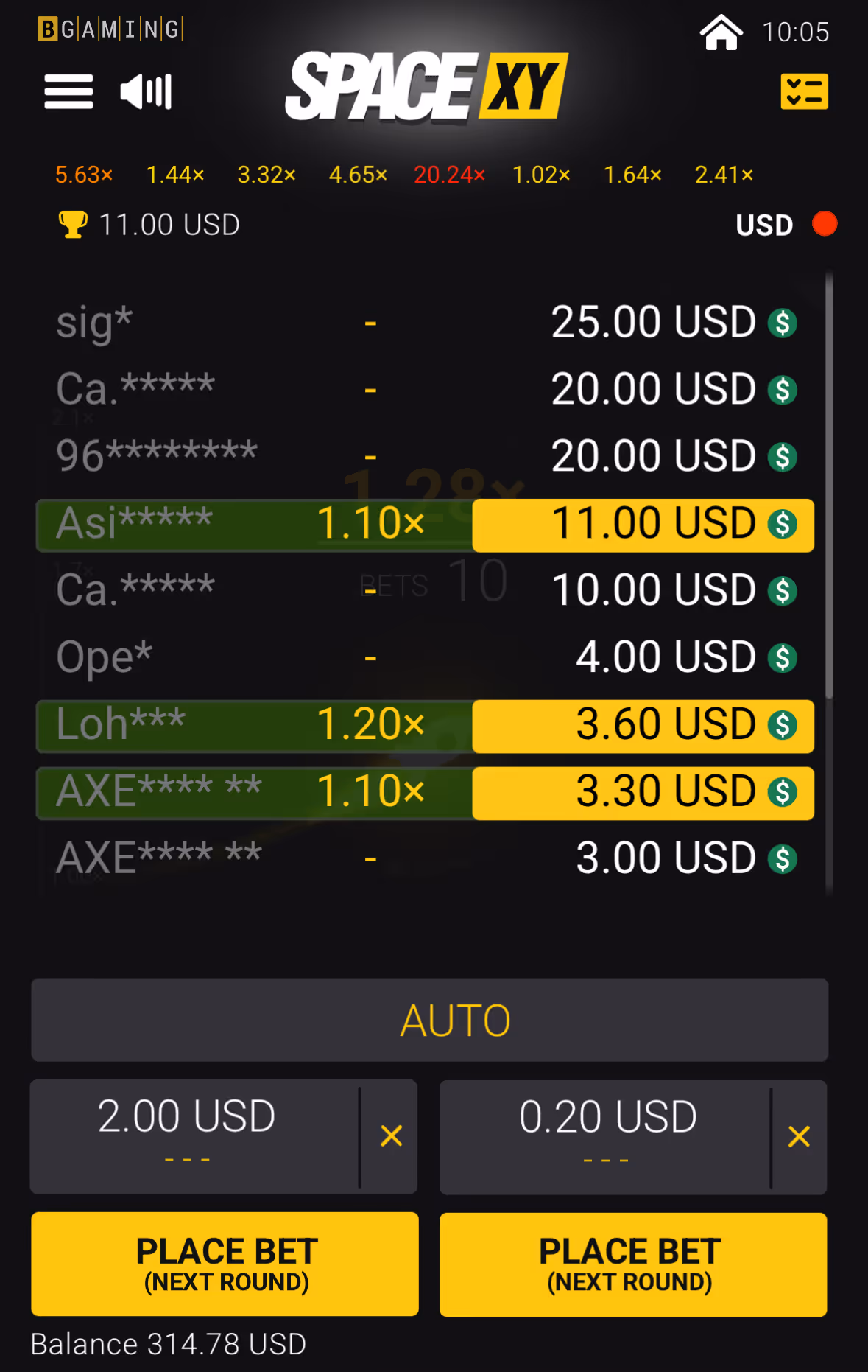 Space XY BGaming Mobile Screenshot