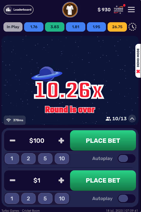 Cricket Boom Turbo Games Mobile Screenshot