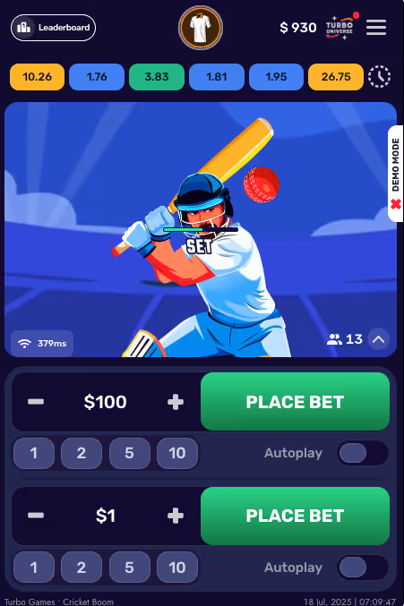 Cricket Boom Turbo Games Mobile Screenshot