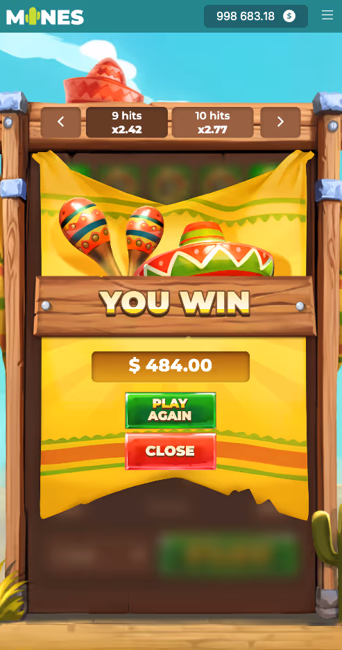 Hot Mines InOut Games Mobile Screenshot