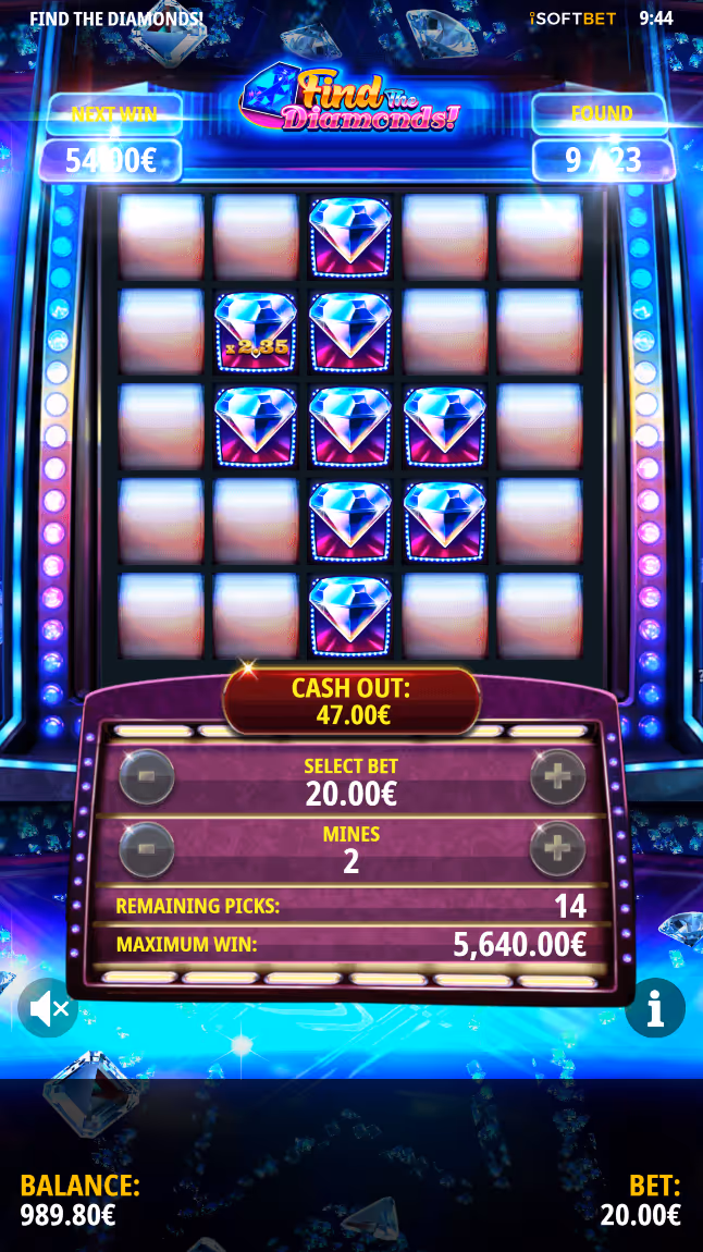 Find The Diamonds iSoftbet Mobile Screenshot