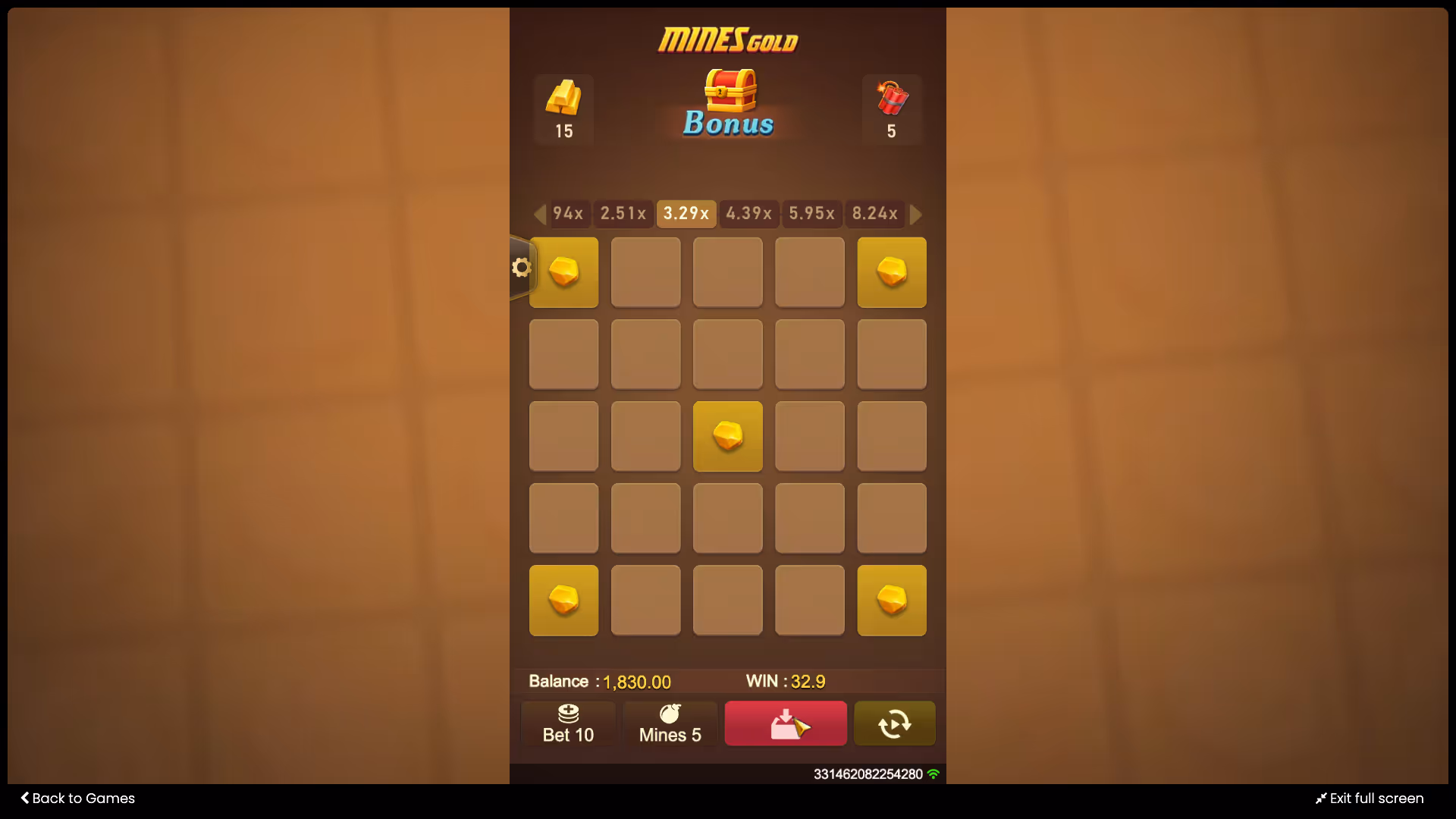 Mines Gold TaDa Gaming Screenshot