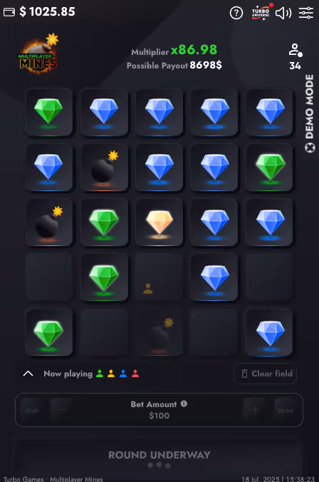 Multiplayer Mines Turbo Games Mobile Screenshot