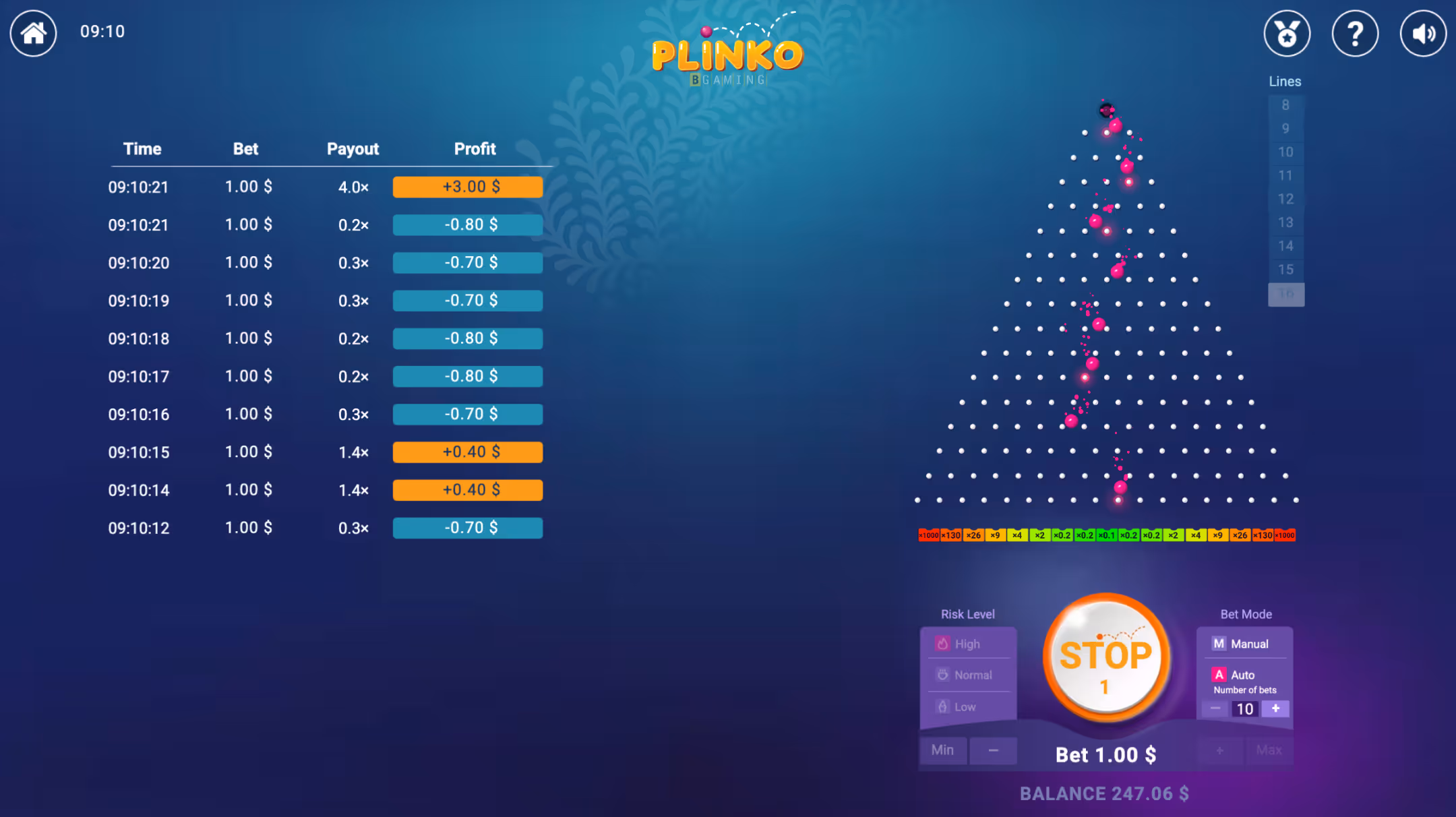 Plinko BGaming Desktop Screenshot