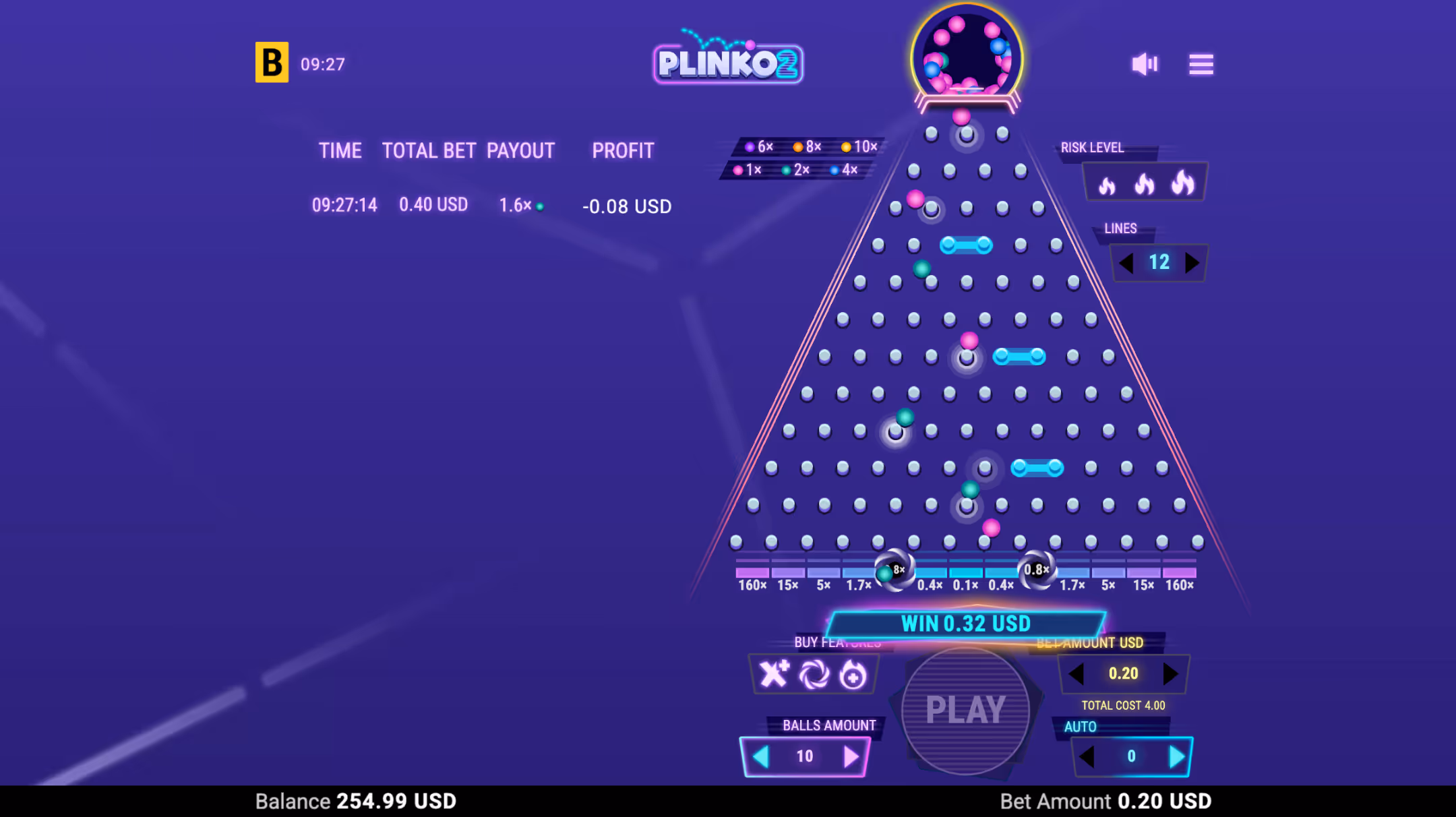 Plinko 2 BGaming Desktop Screenshot