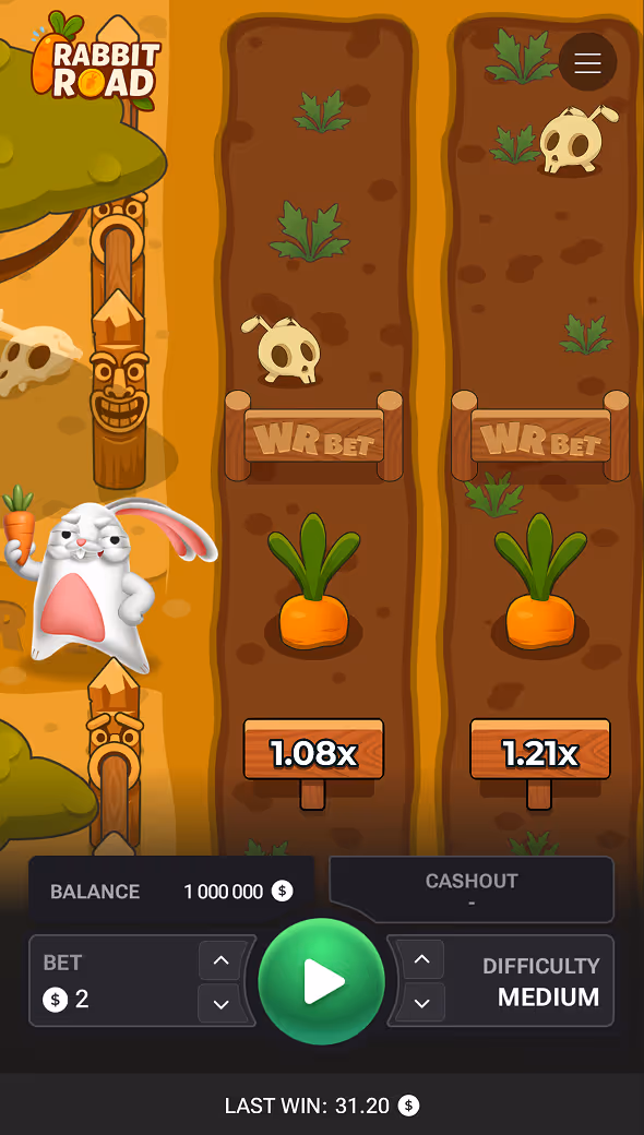 Rabbit Road InOut Games Mobile Screenshot