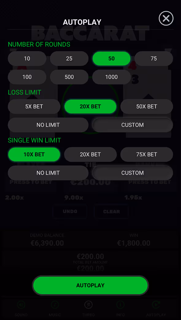 Baccarat Dare2Win Mobile Screenshot