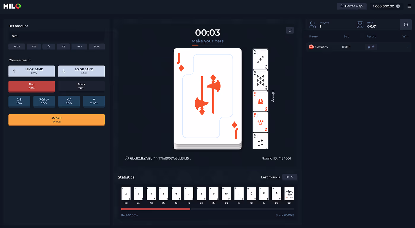 HiLo Joker Screenshot