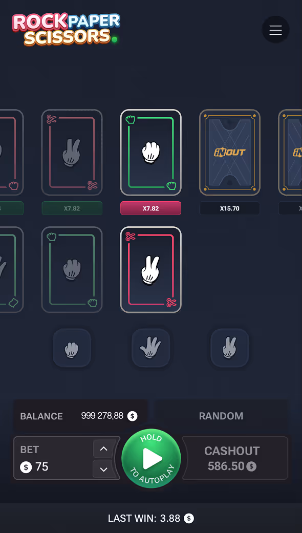 Rock Paper Scissors InOut Games Screenshot