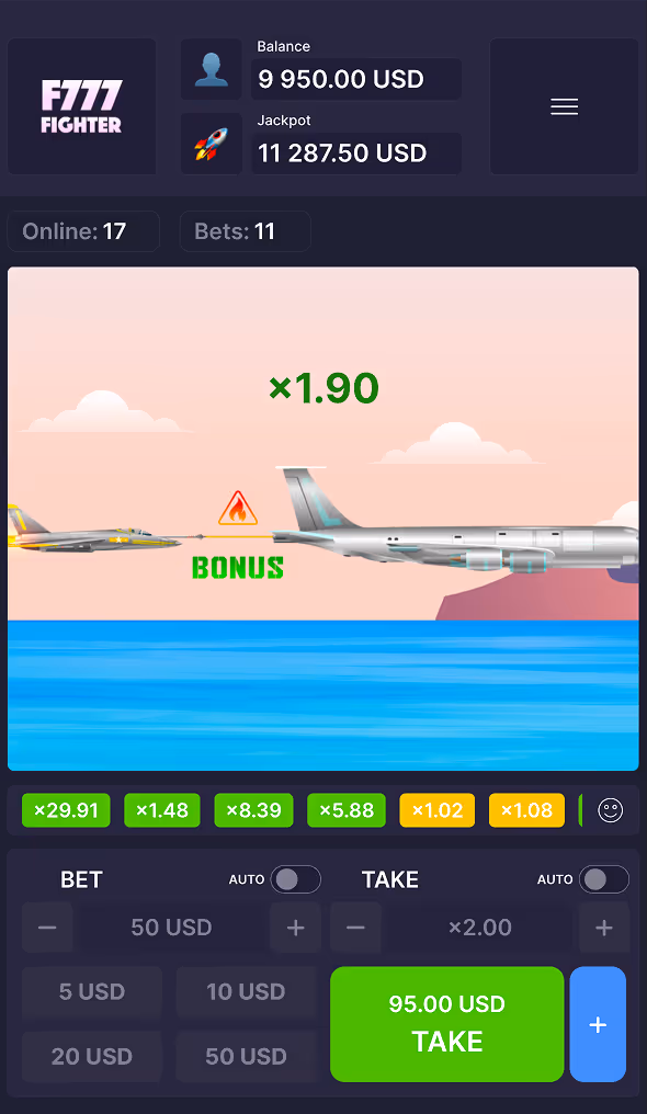 F777 Fighter Onlyplay Mobile Screenshot