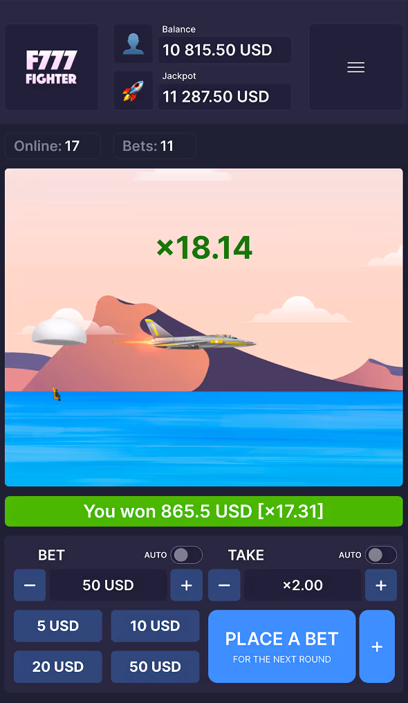 F777 Fighter Onlyplay Mobile Screenshot