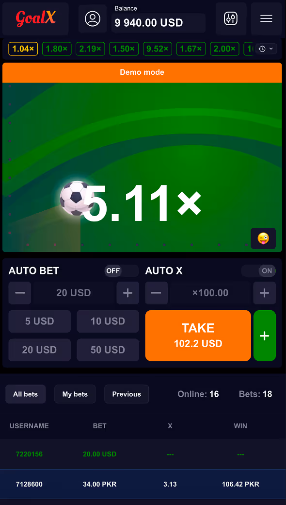 GoalX Onlyplay Mobile Screenshot