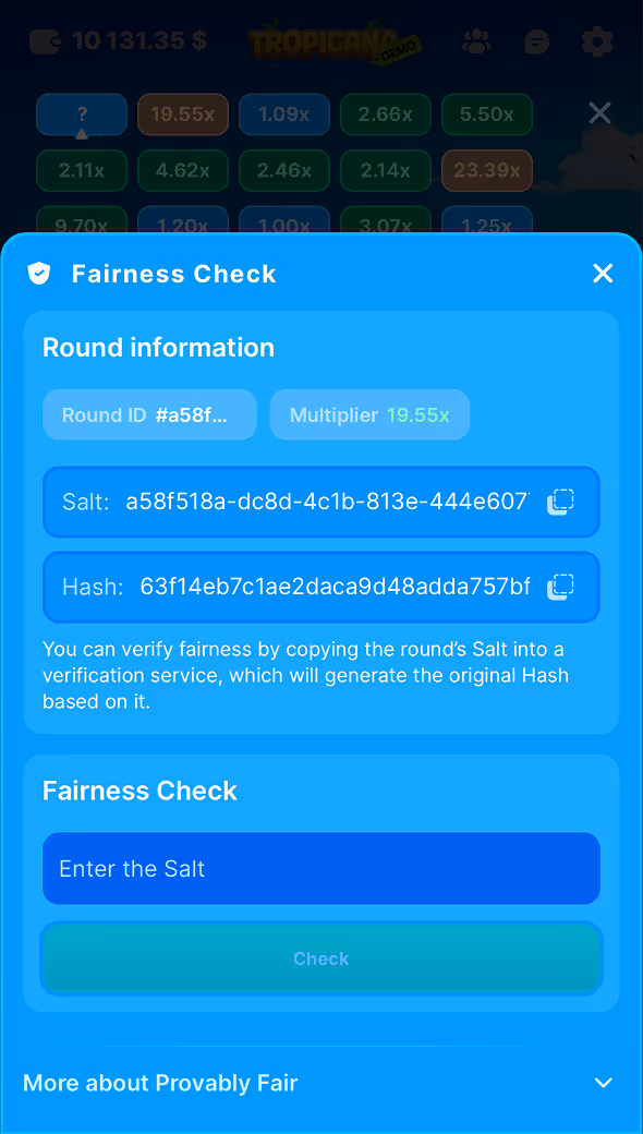 Tropicana 100HP Gaming Gameplay Screenshot