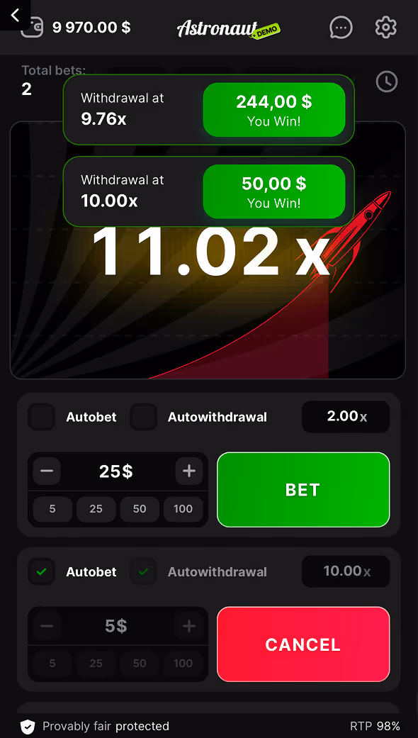 Astronaut 100HP Gaming Mobile Gameplay Screenshot