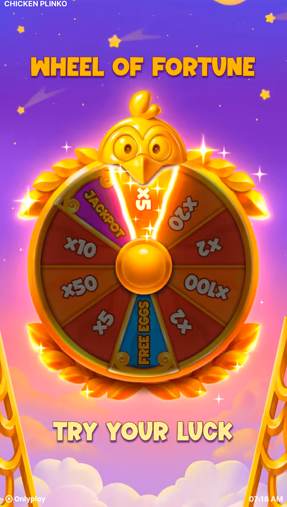 Chicken Plinko Wheel Of Fortune Screenshot