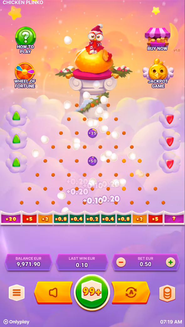 Chicken Plinko Mobile Gameplay Screenshot