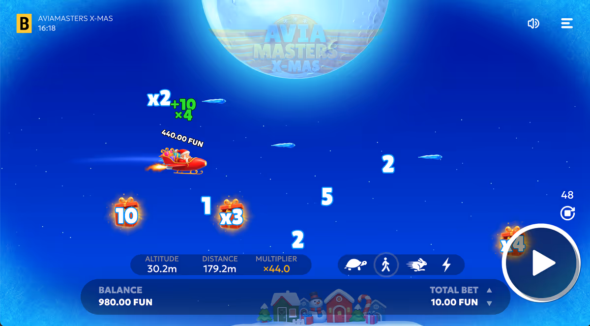 Aviamasters X-mas by BGaming - Desktop Gameplay Screenshot