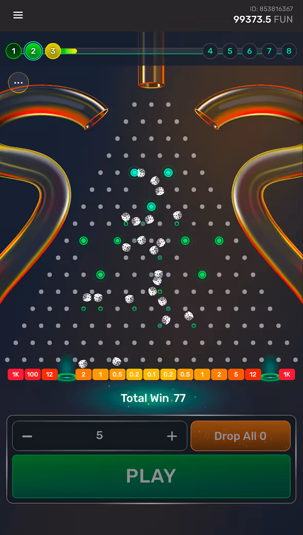 Plinko Dice Galaxsys Mobile Gameplay Screenshot
