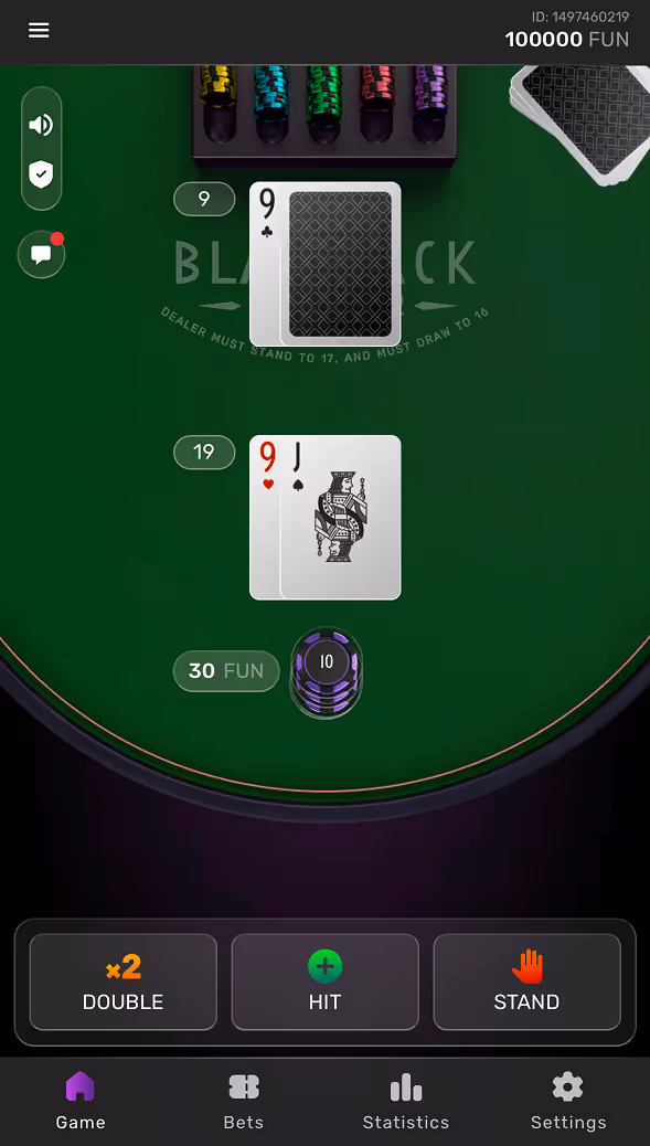 Blackjack Galaxsys mobile Gameplay Screenshot