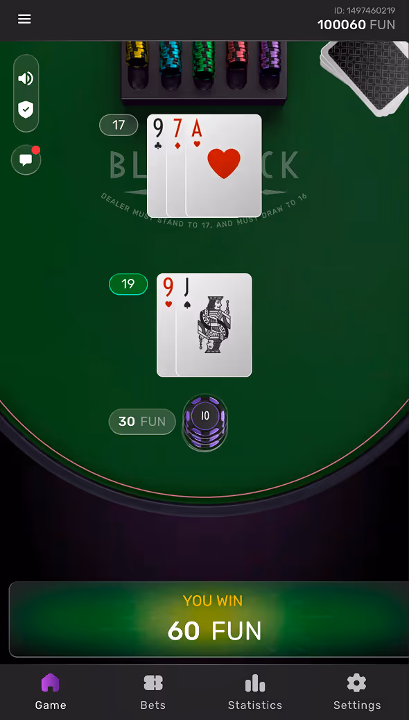 Blackjack Galaxsys Mobile Gameplay Screenshot