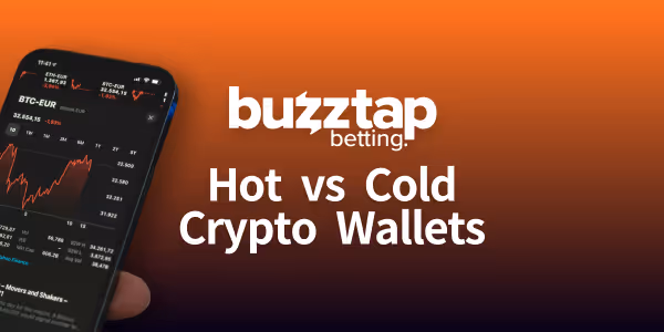 A banner graphic featuring a hand holding a mobile phone trading on a crypto market