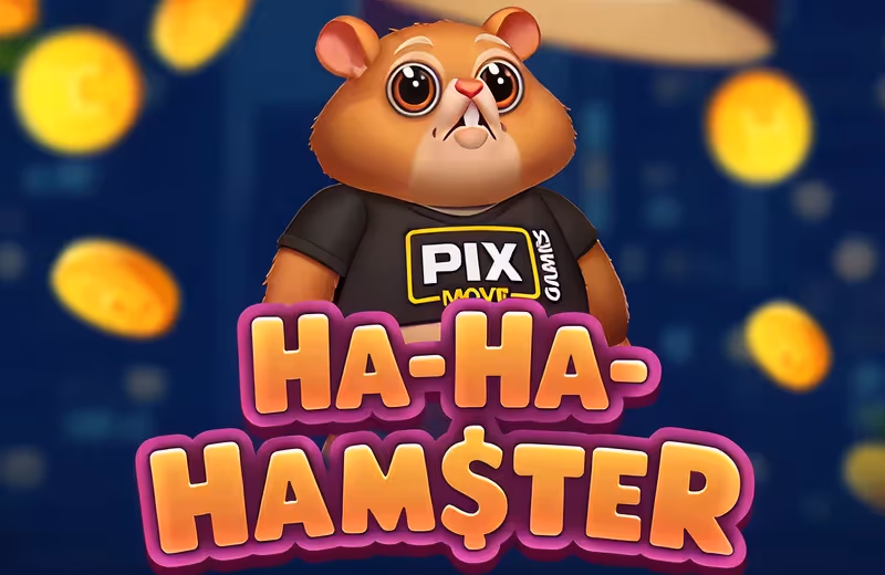 Ha-Ha Hamster by Pixmove casino game logo