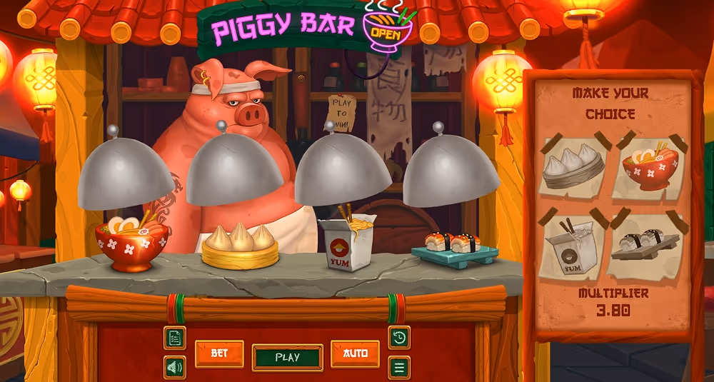 A gameplay screenshot of casino game Piggy Bar by Pixmove